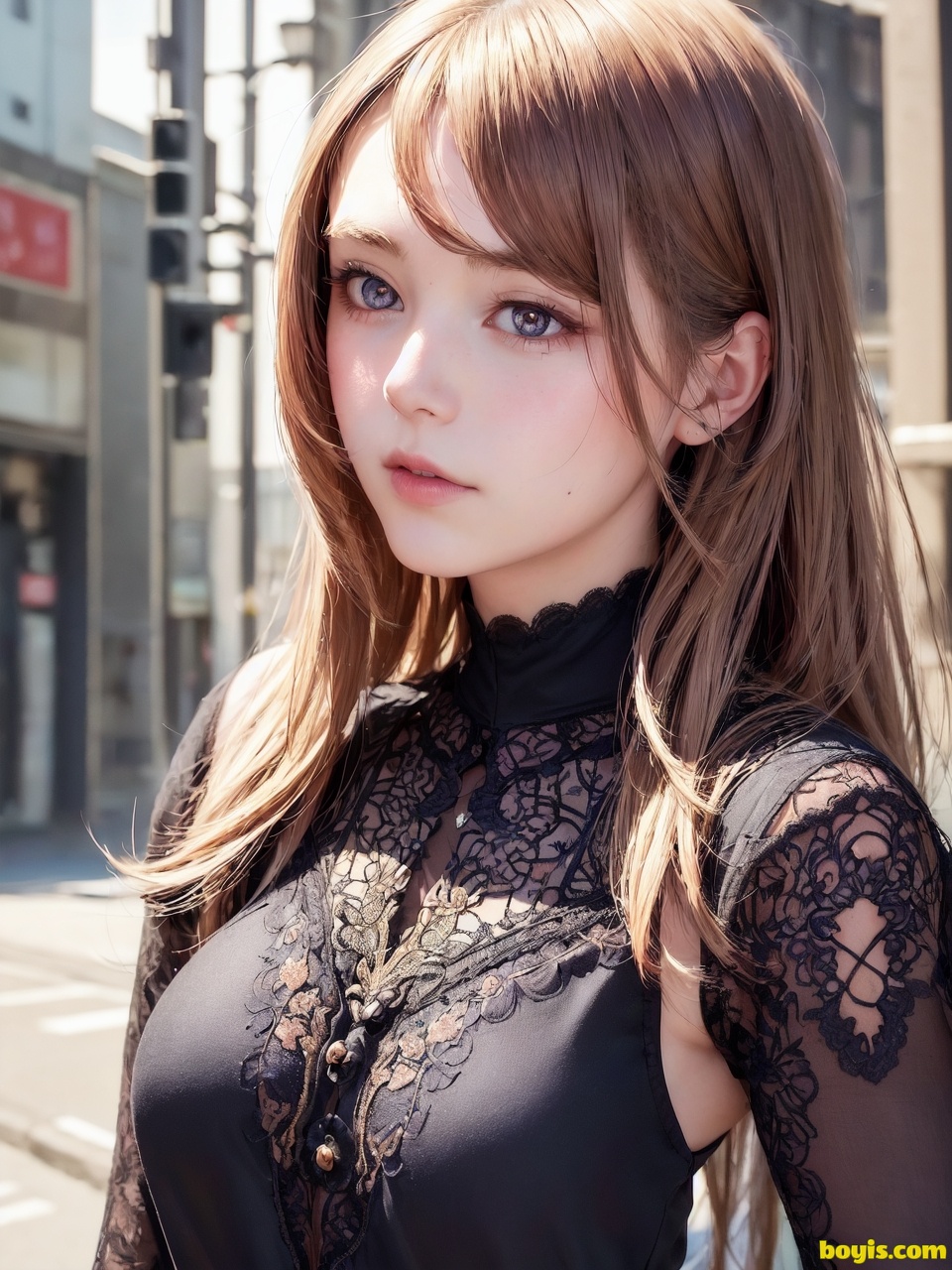 Girl wandering the street