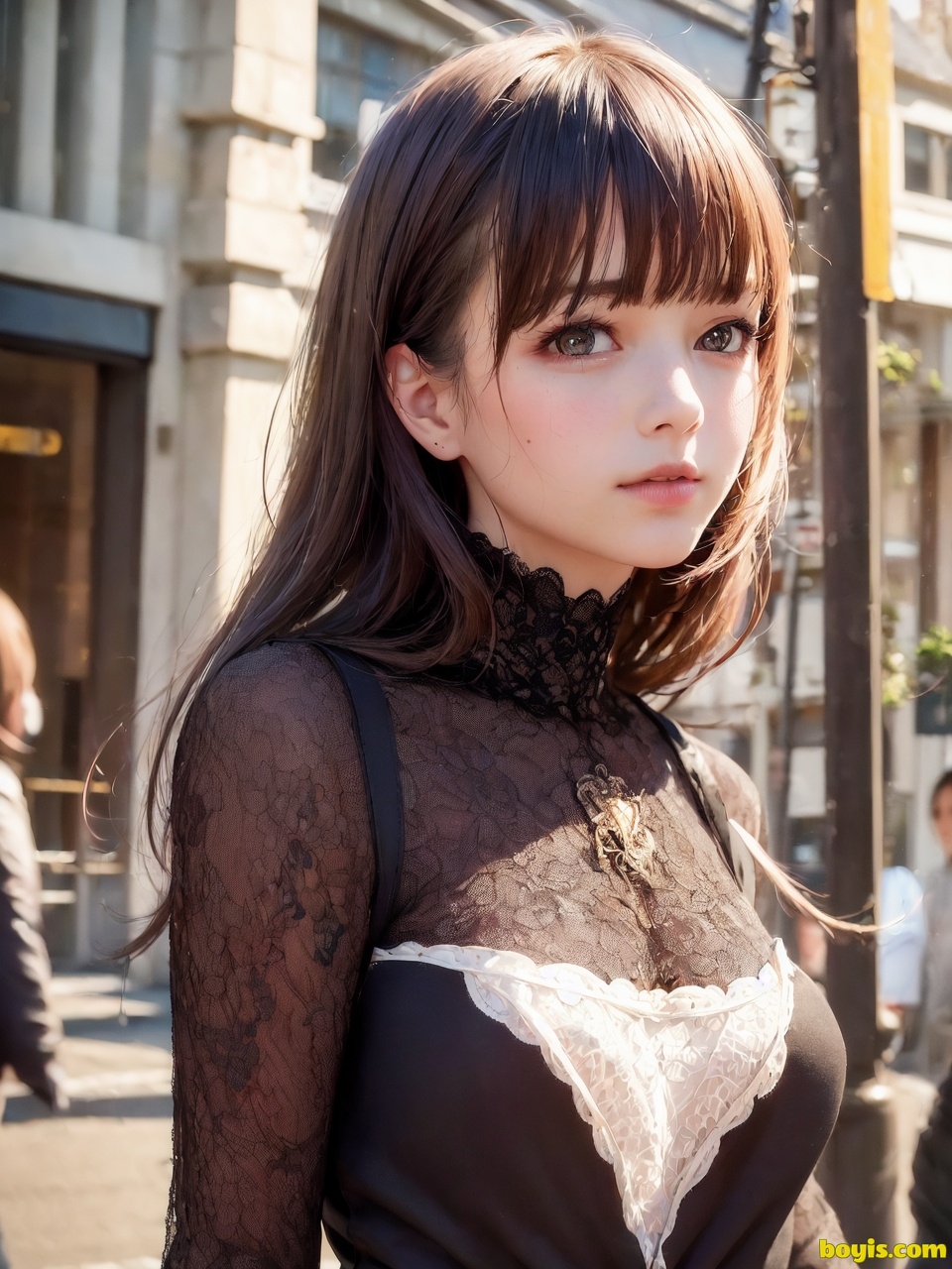 Girl wandering the street