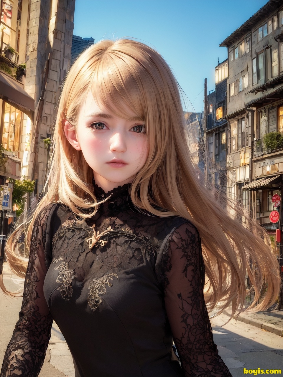 Girl wandering the street