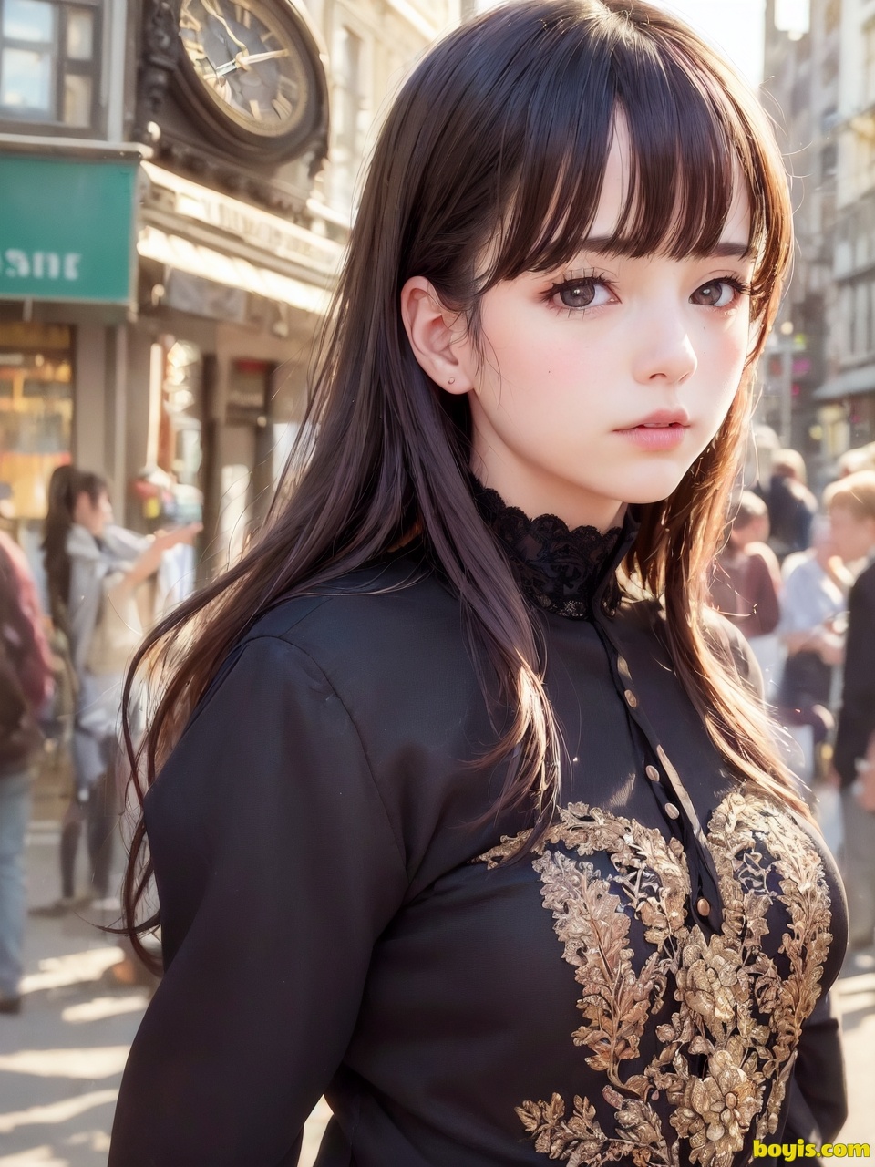 Girl wandering the street