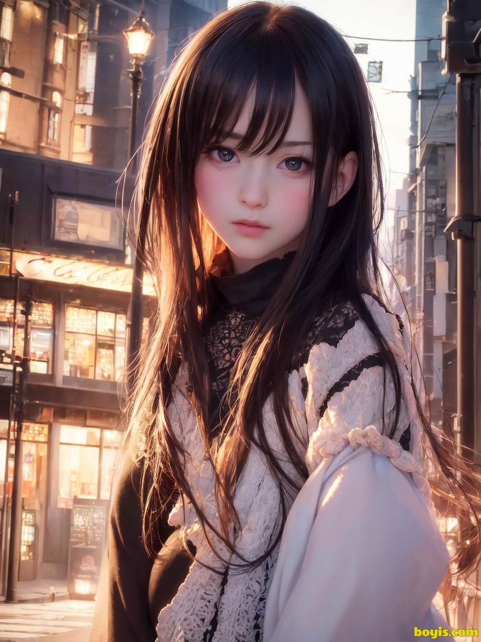 Girl wandering the street