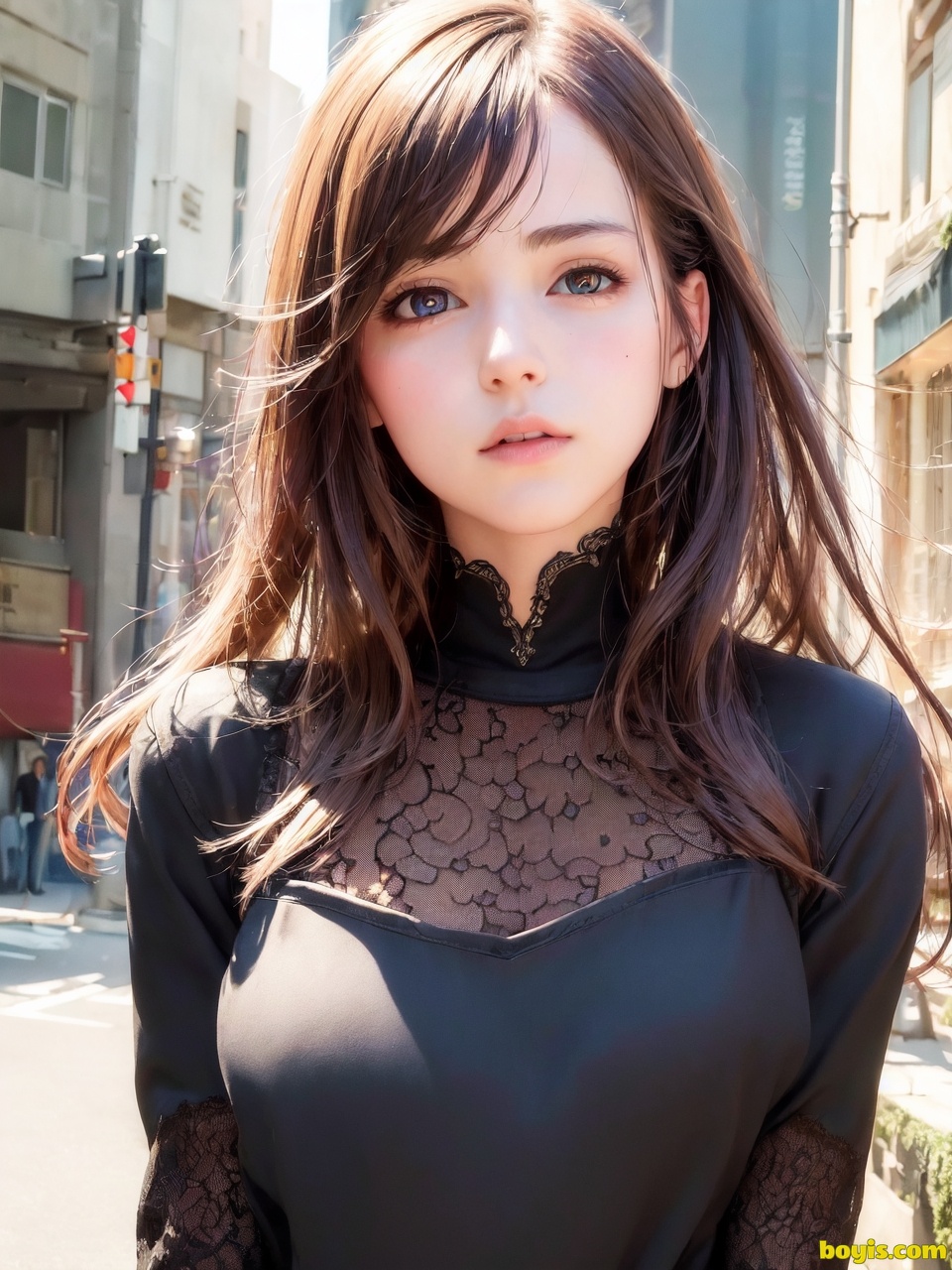 Girl wandering the street