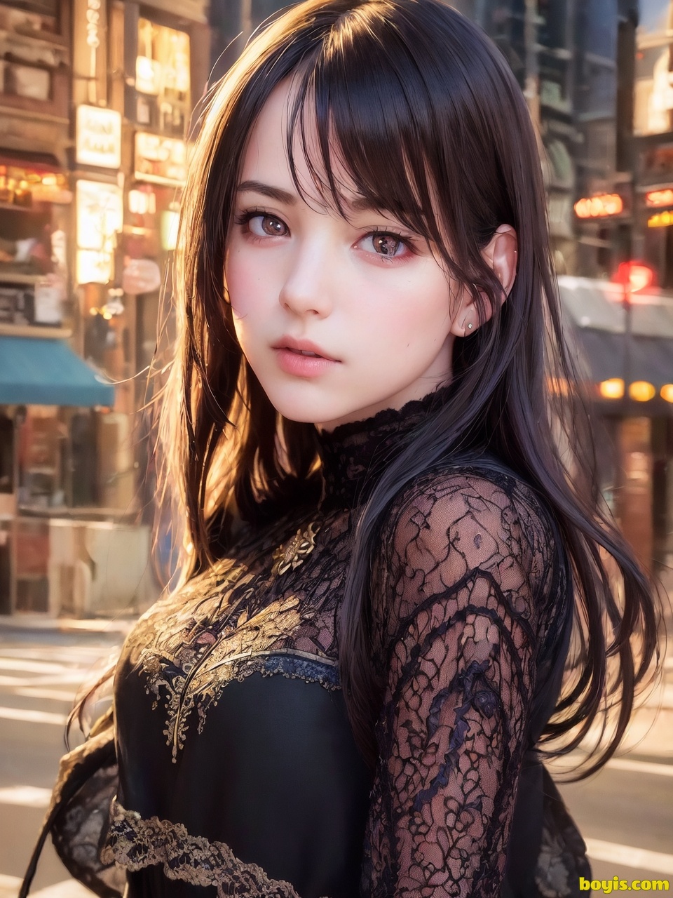 Girl wandering the street