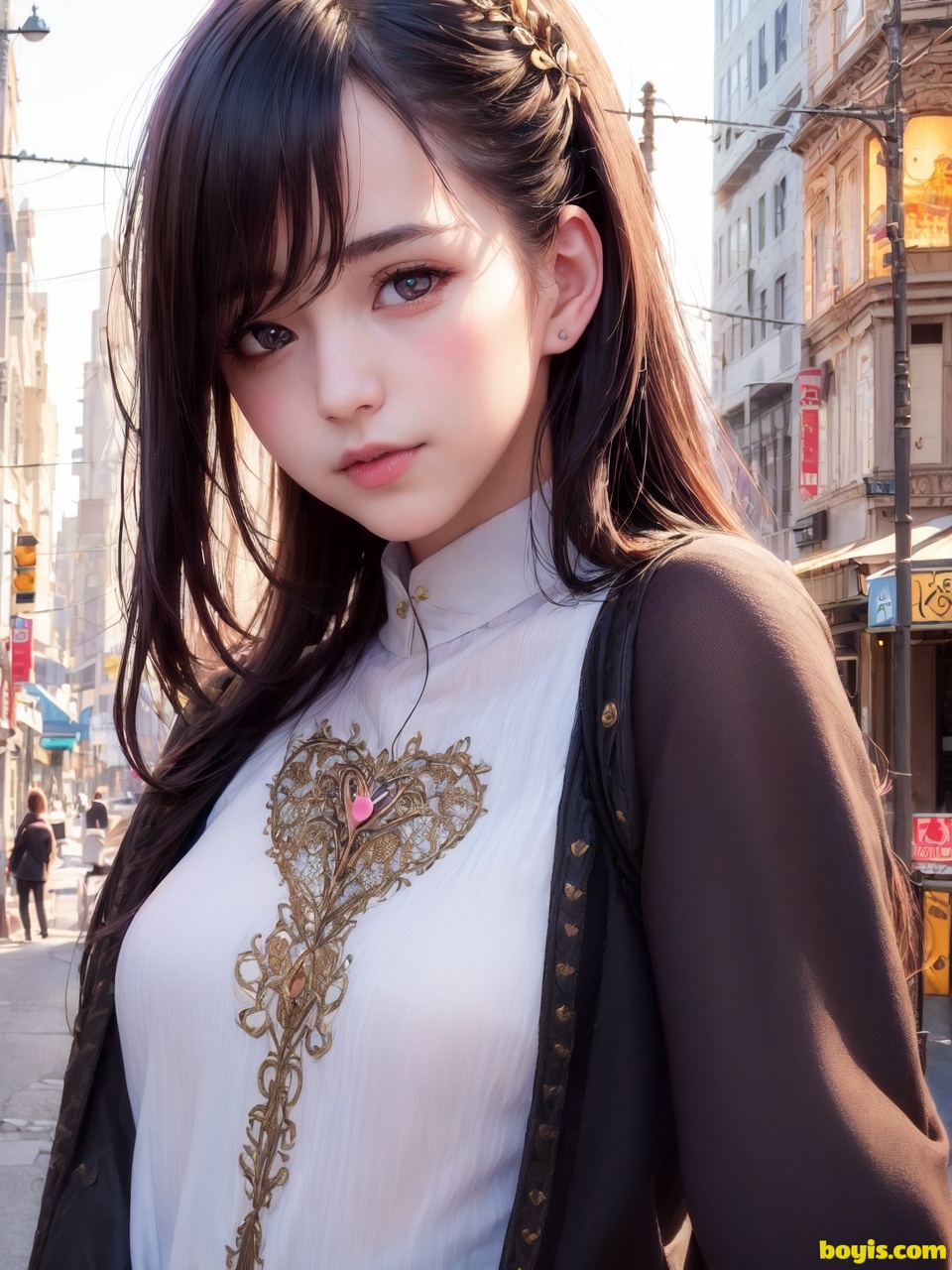 Girl wandering the street