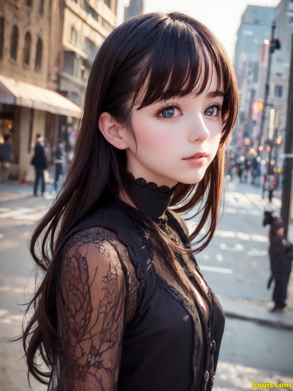 Girl wandering the street