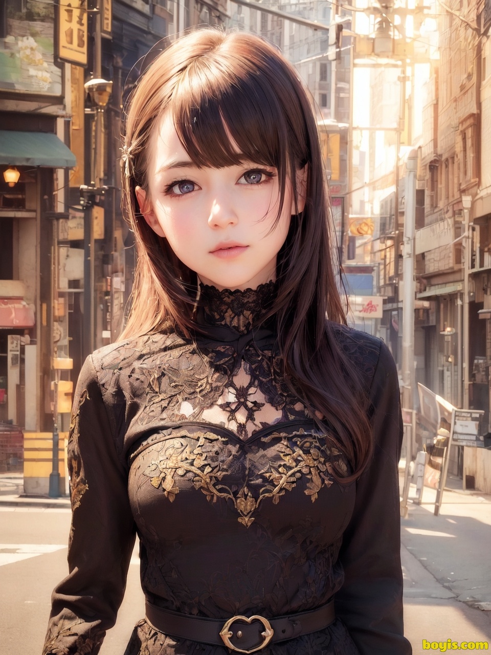 Girl wandering the street