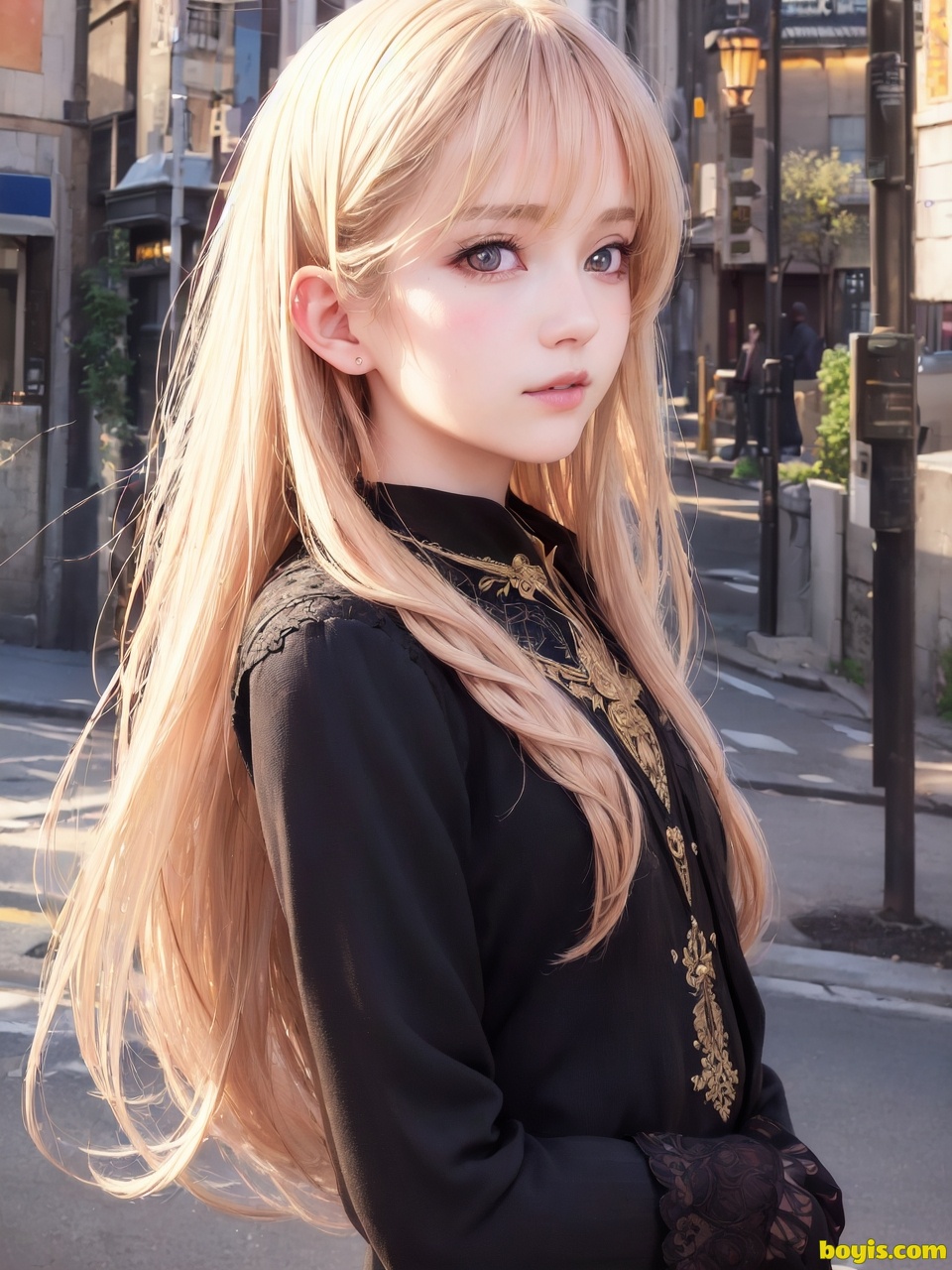Girl wandering the street
