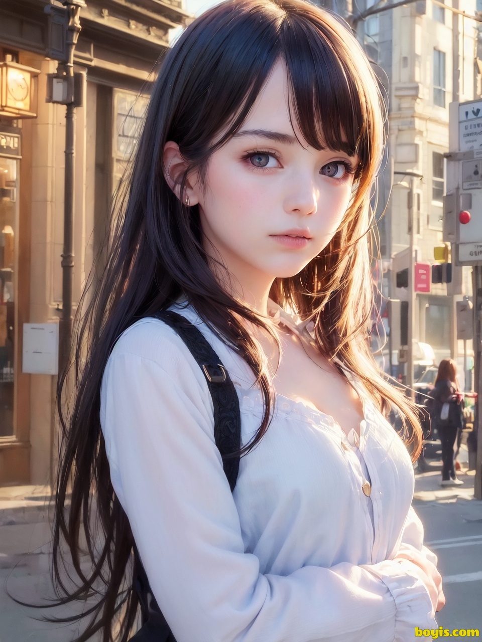 Girl wandering the street