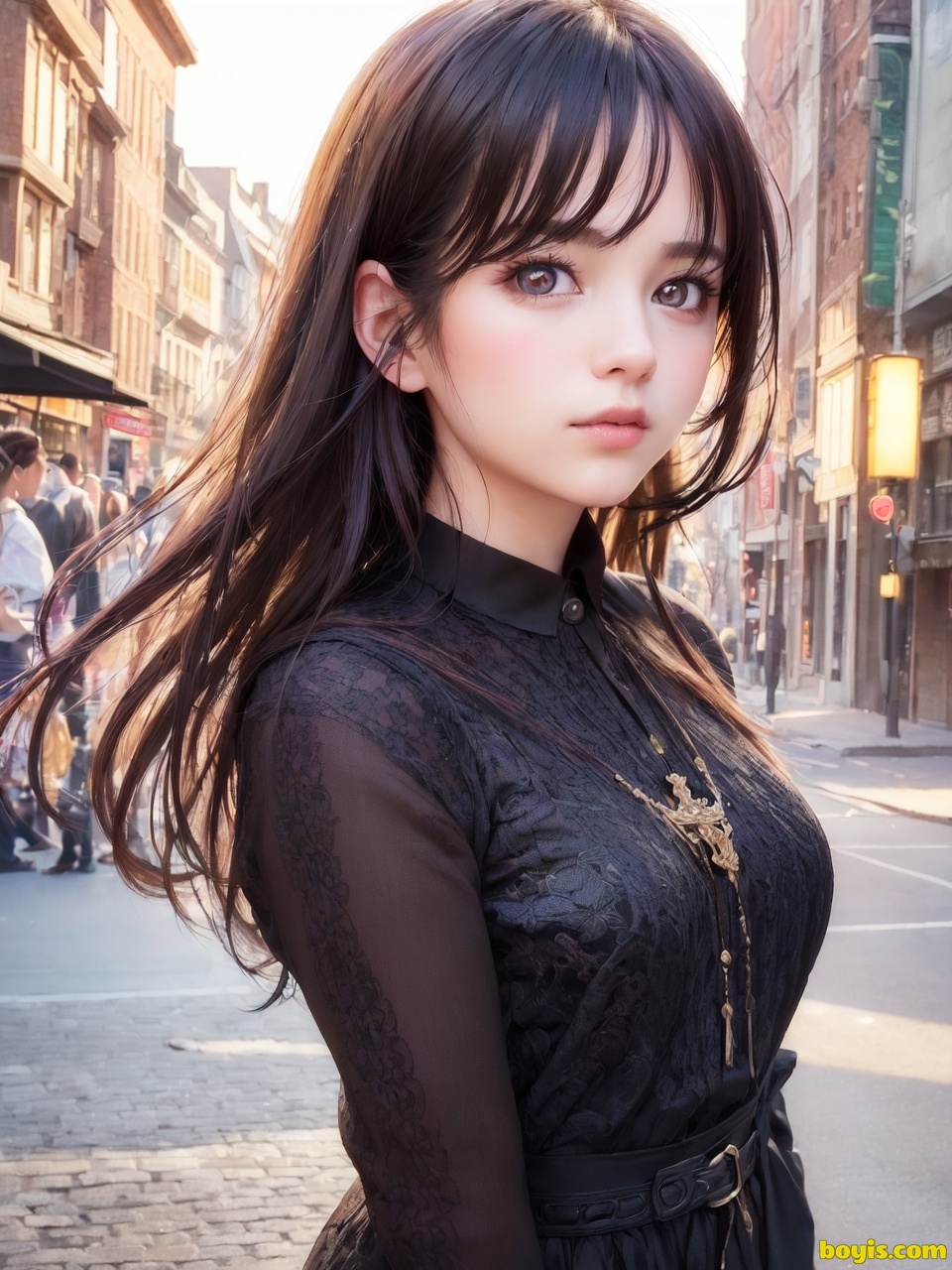 Girl wandering the street