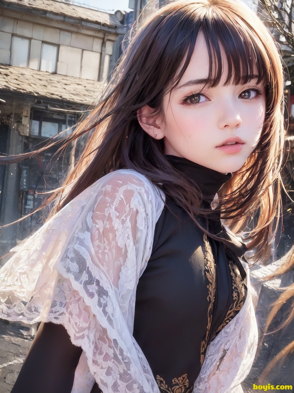 Girl wandering the street