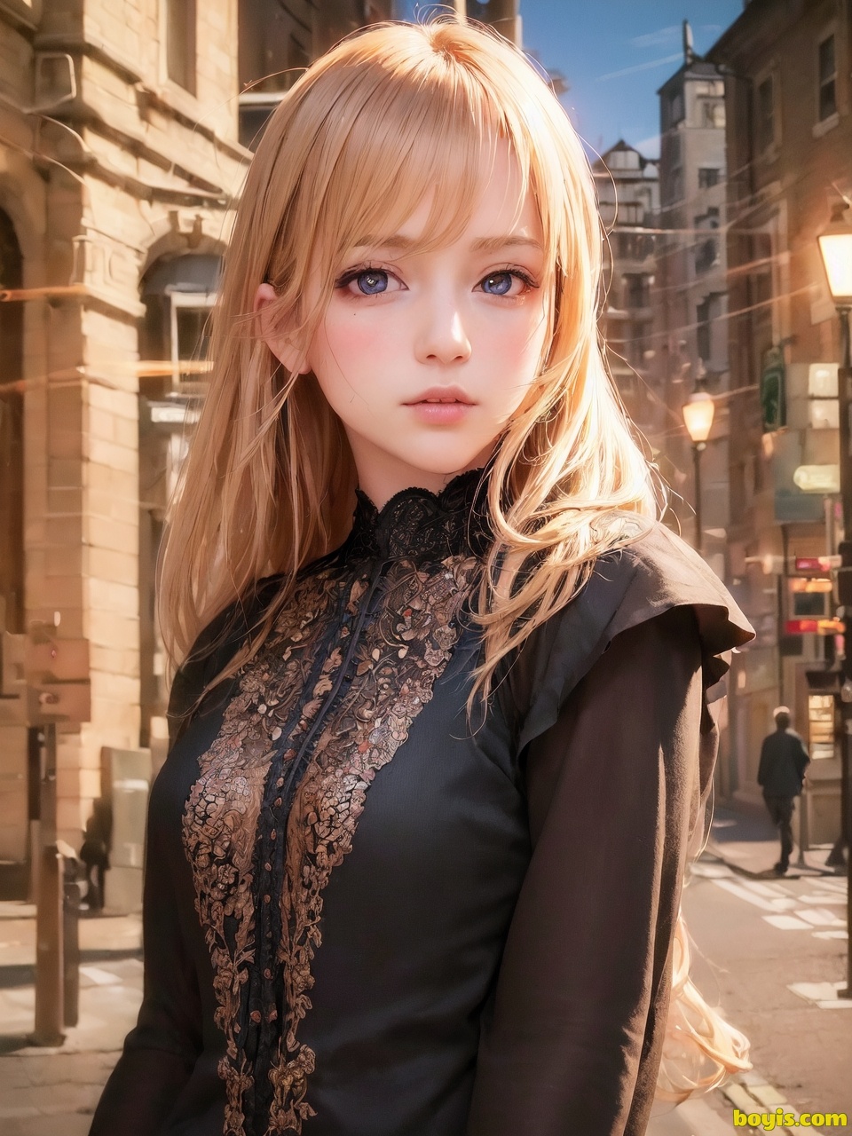 Girl wandering the street