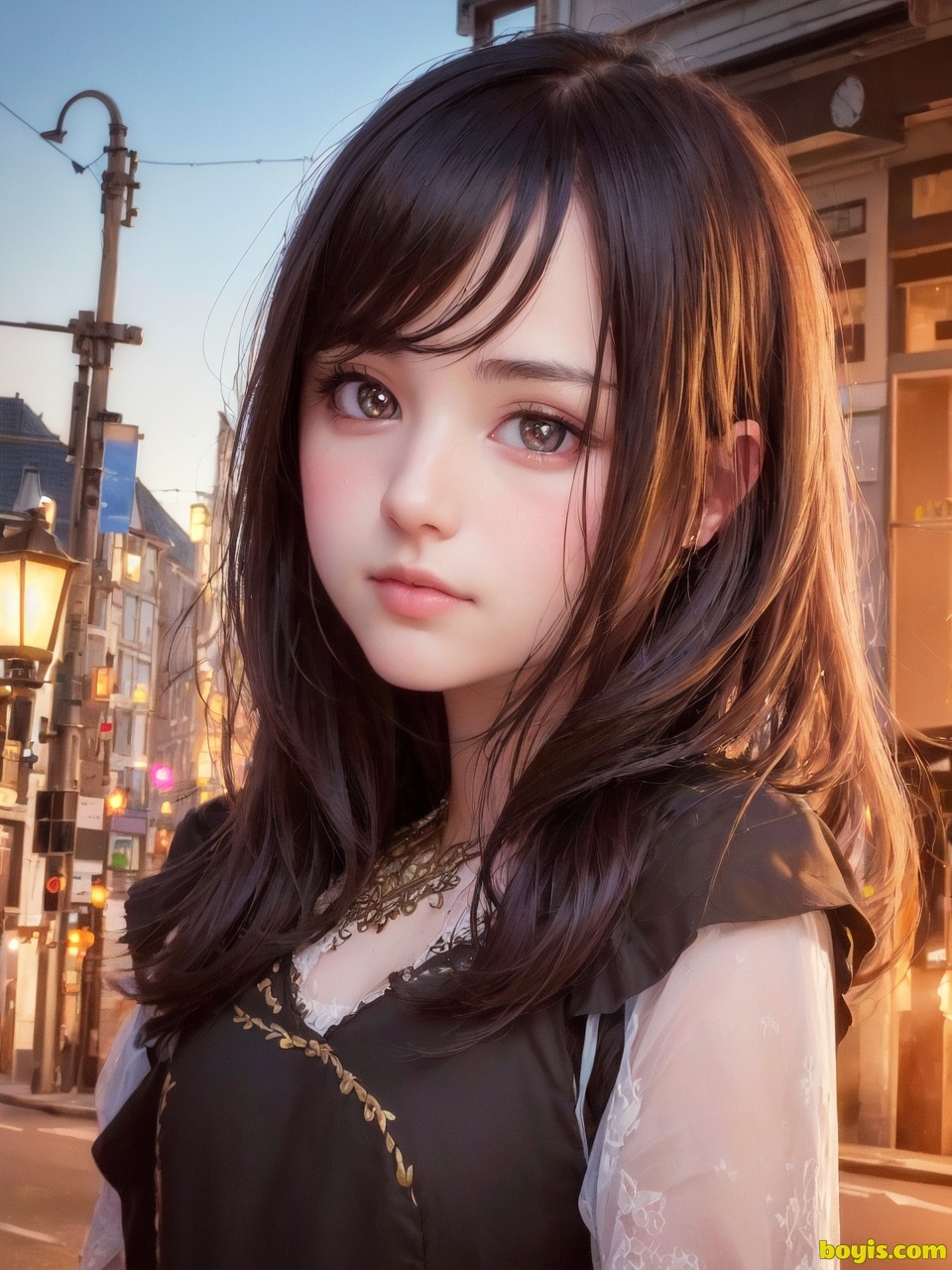Girl wandering the street