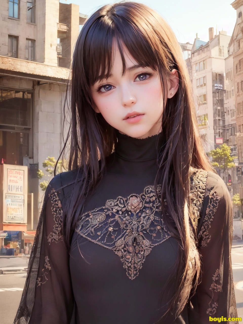 Girl wandering the street