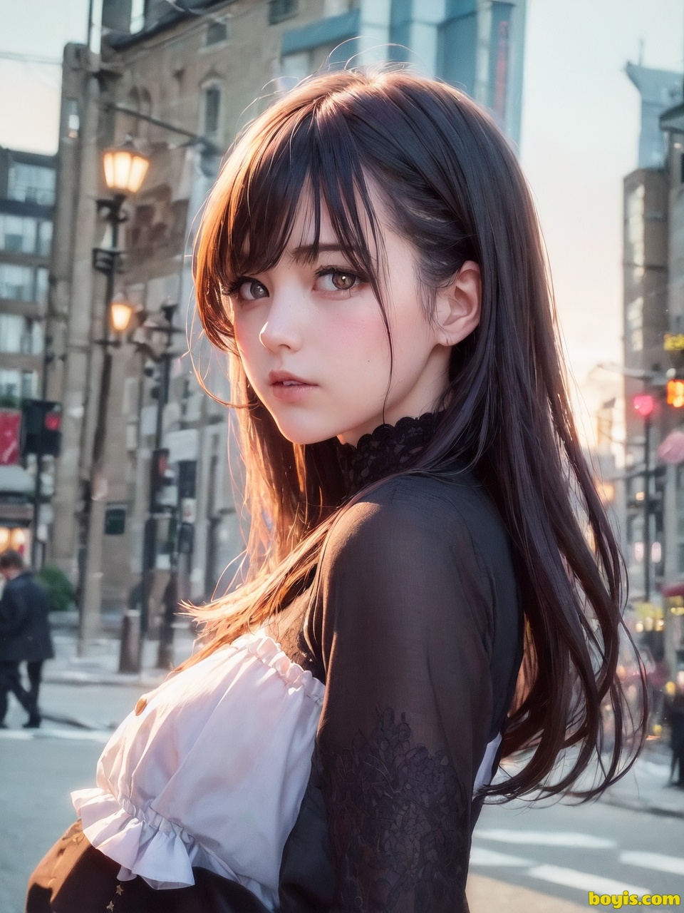 Girl wandering the street