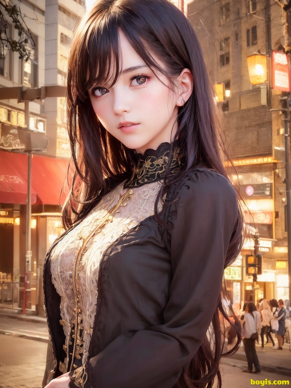 Girl wandering the street
