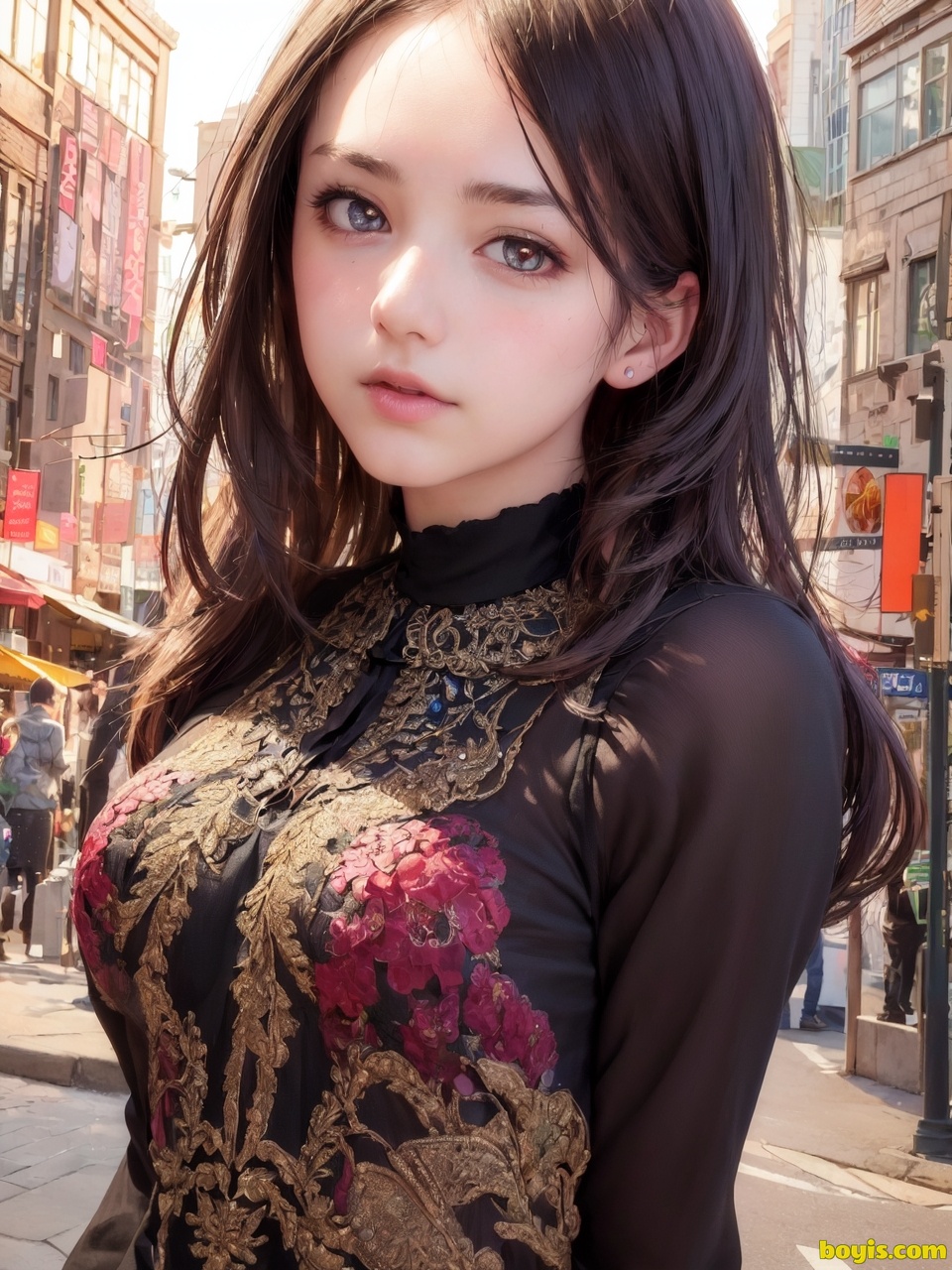 Girl wandering the street
