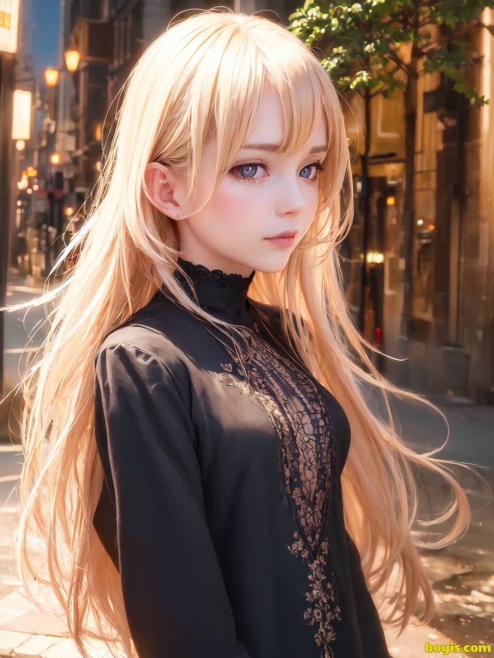 Girl wandering the street