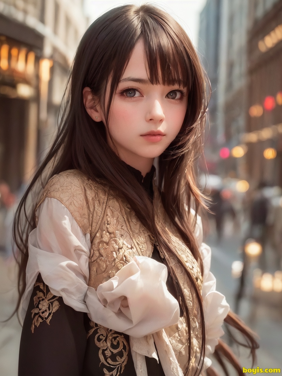 Girl wandering the street