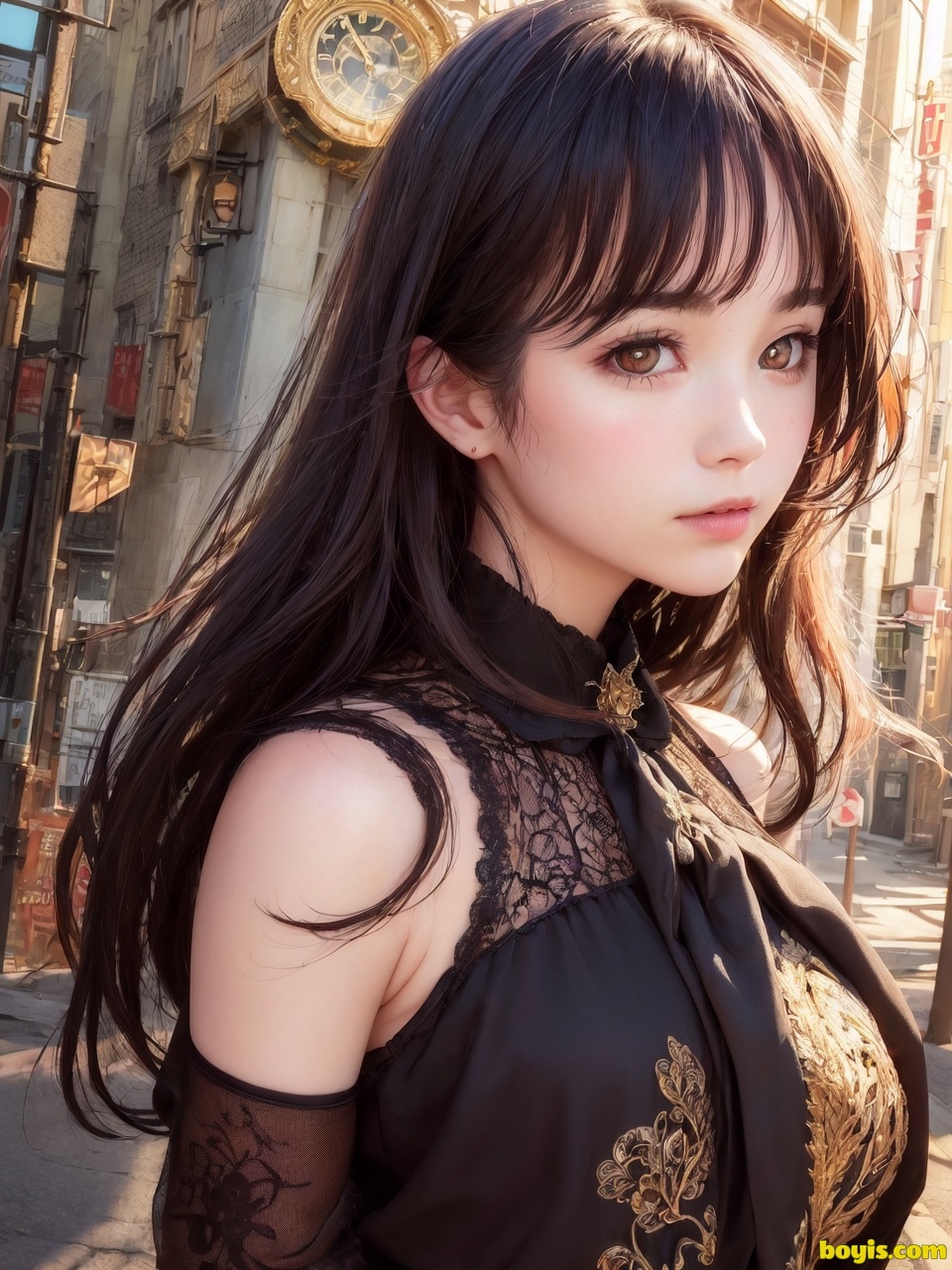 Girl wandering the street
