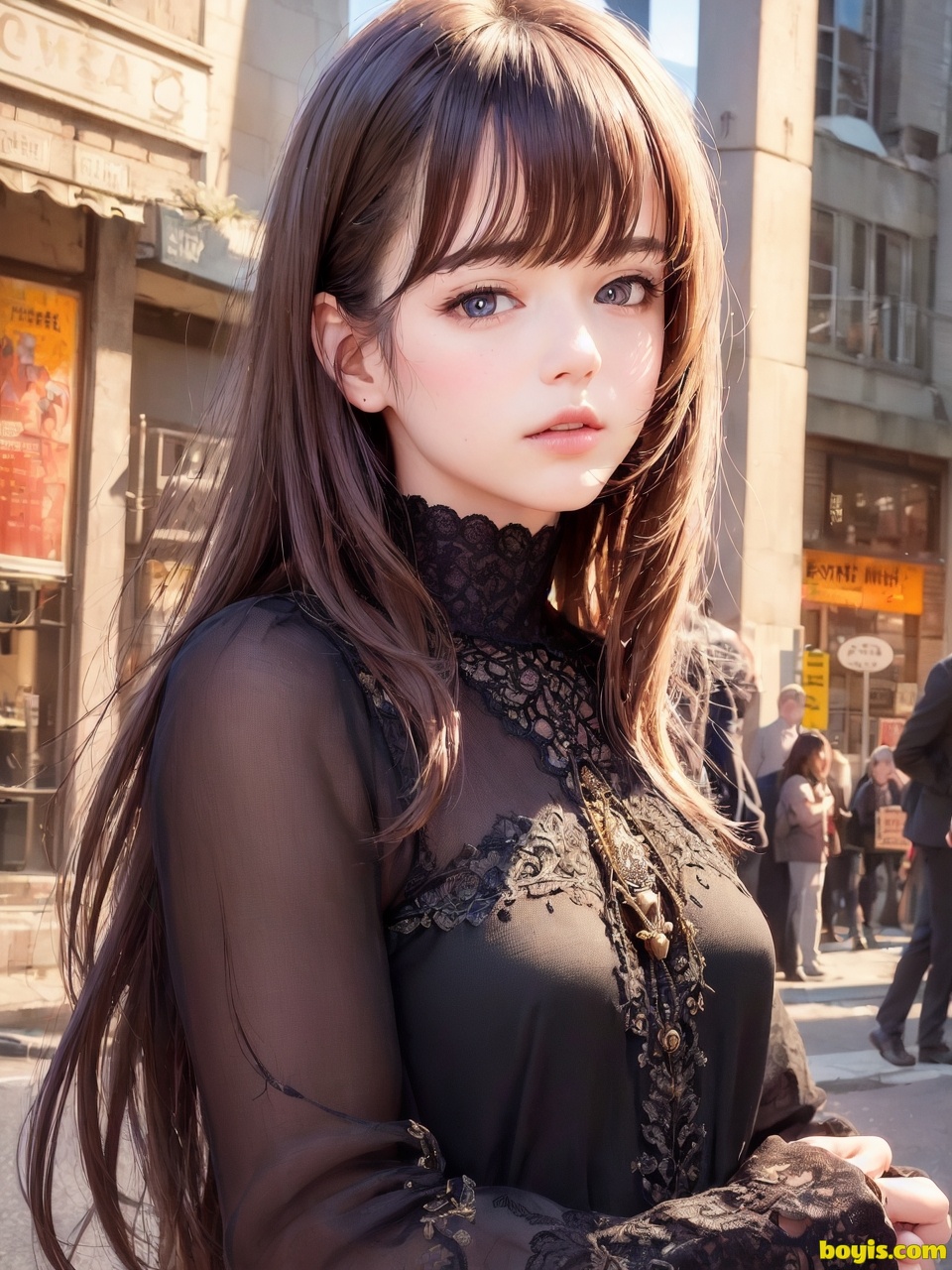 Girl wandering the street