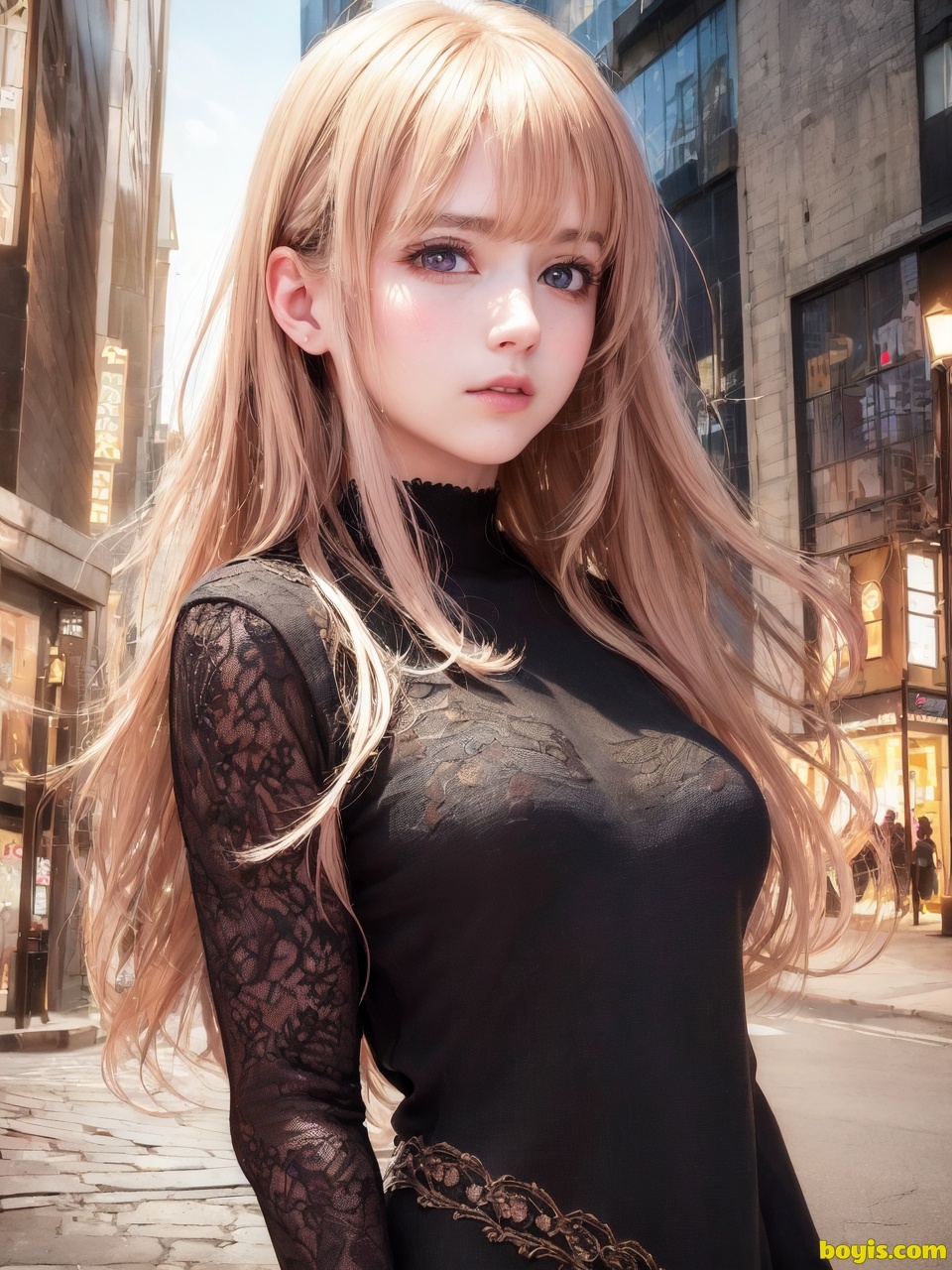 Girl wandering the street