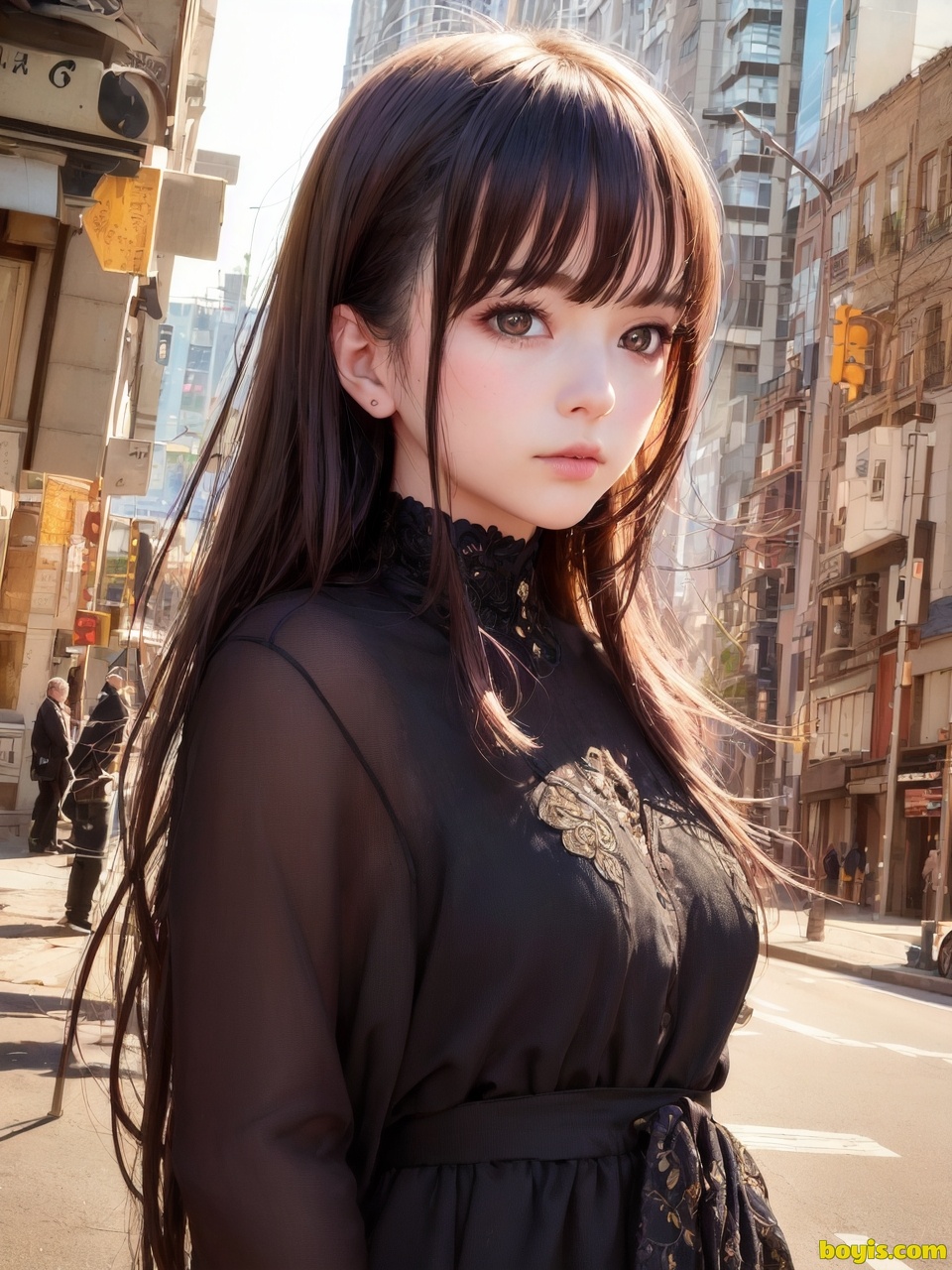 Girl wandering the street