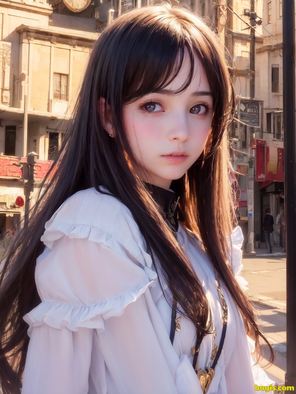 Girl wandering the street