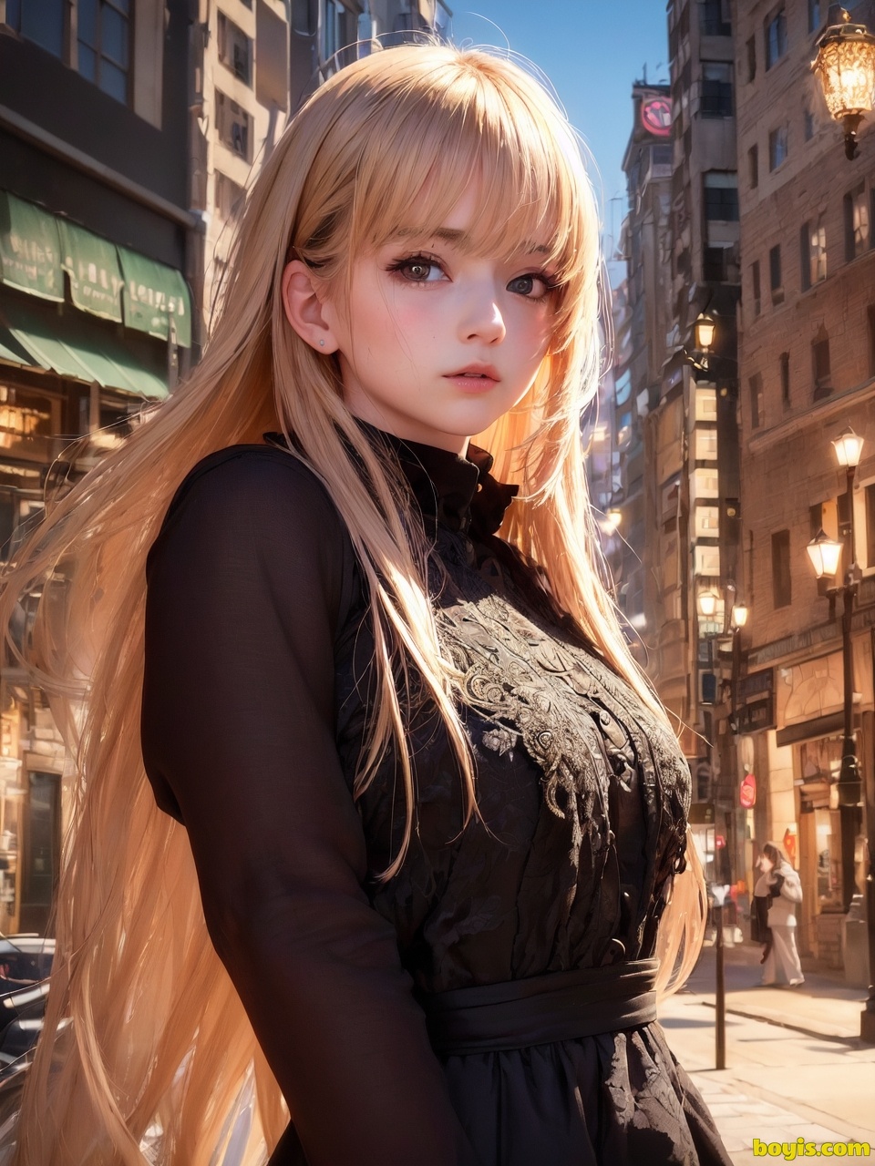 Girl wandering the street