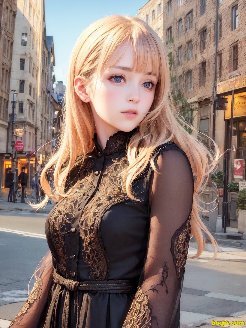 Girl wandering the street