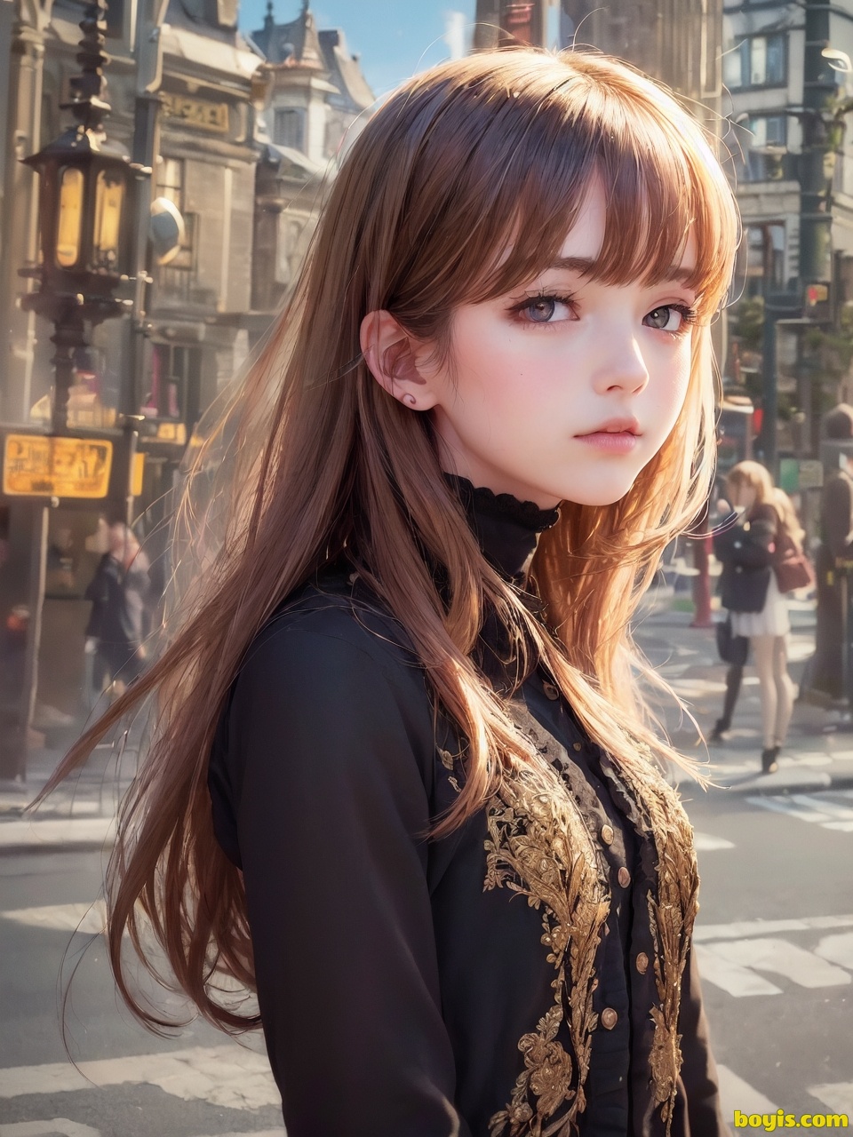 Girl wandering the street