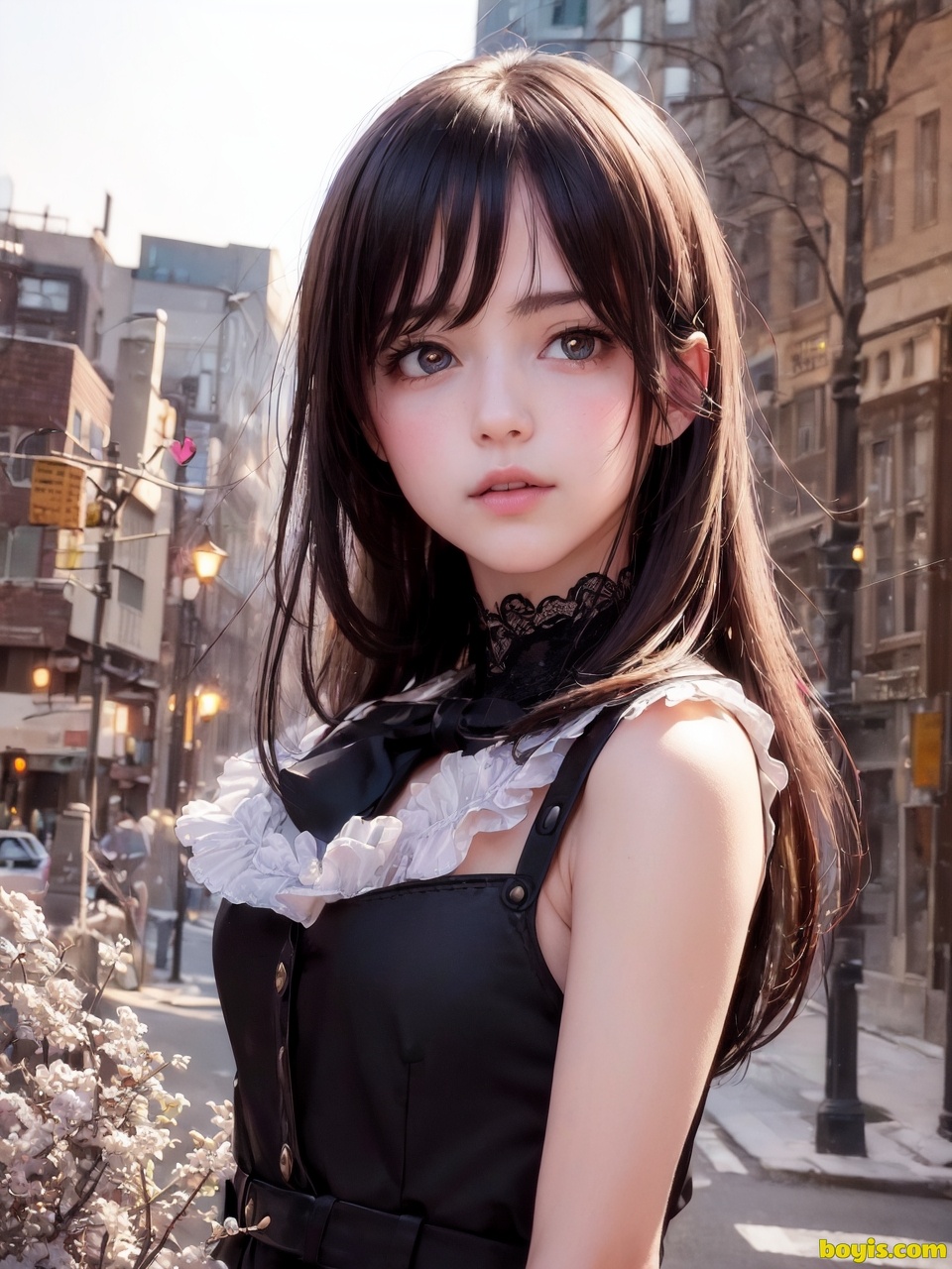 Girl wandering the street