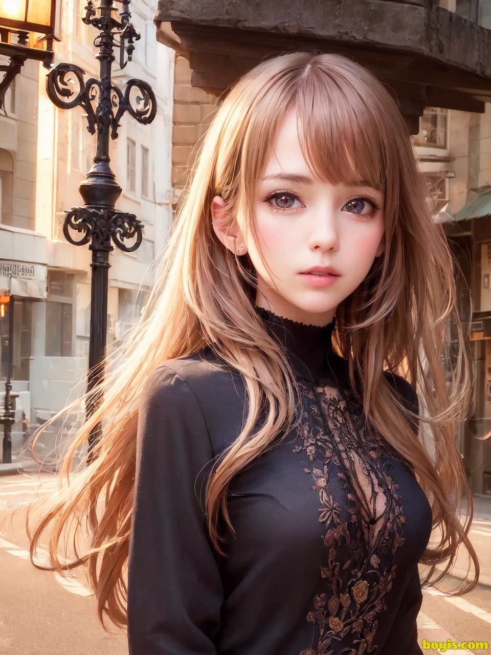 Girl wandering the street