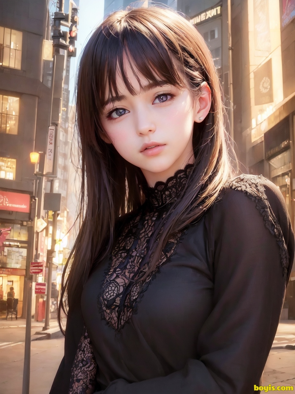 Girl wandering the street