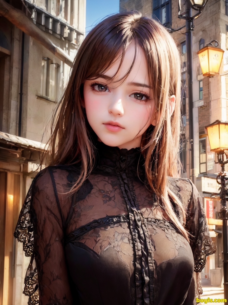 Girl wandering the street