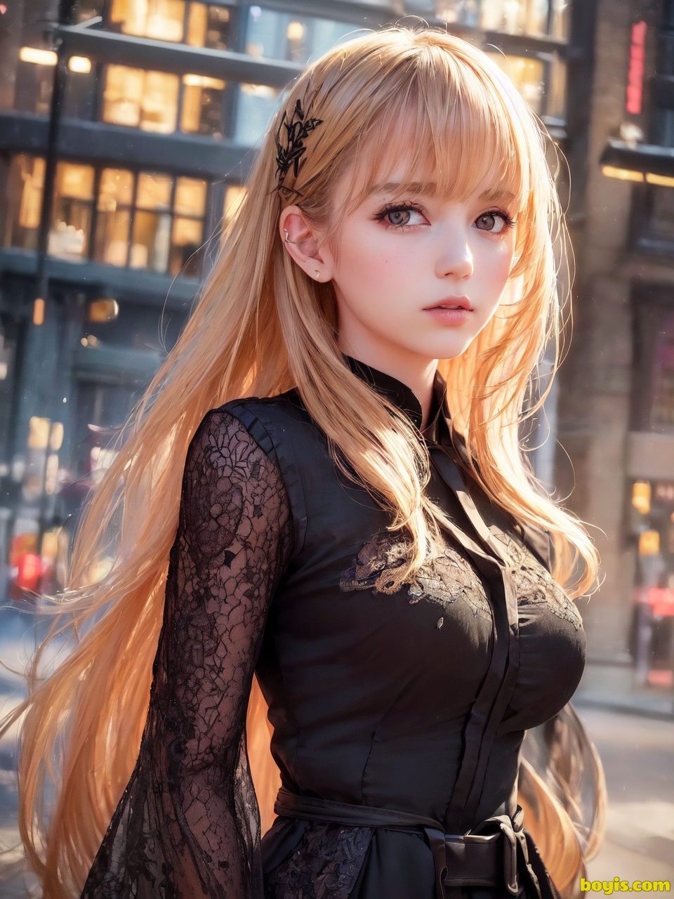 Girl wandering the street