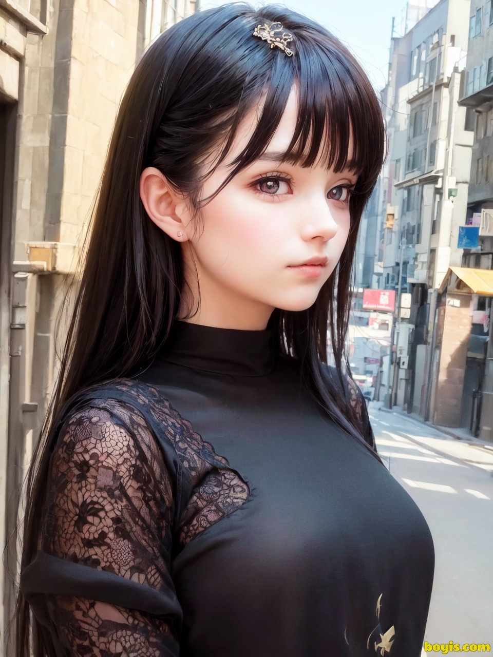 Girl wandering the street