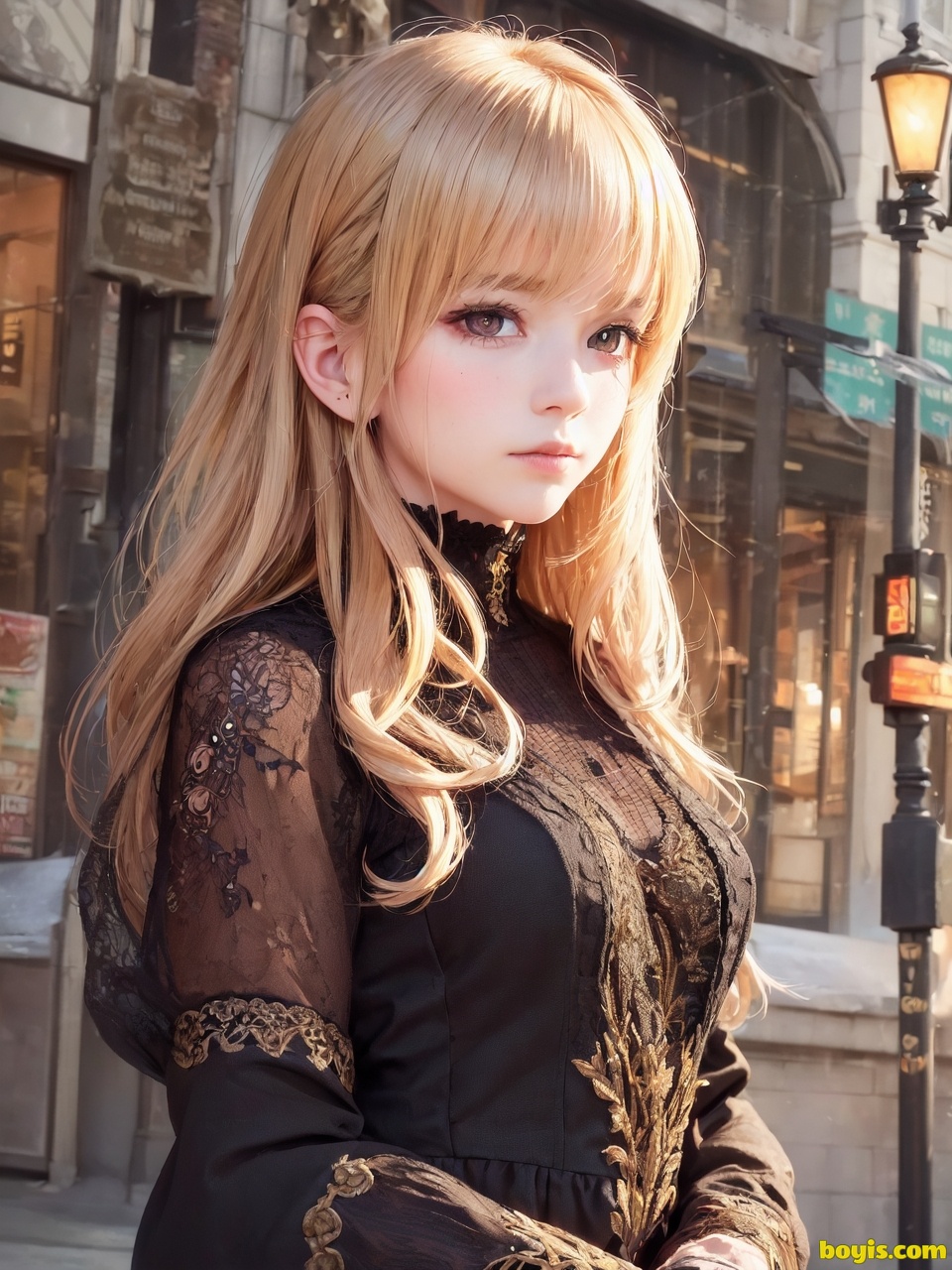 Girl wandering the street