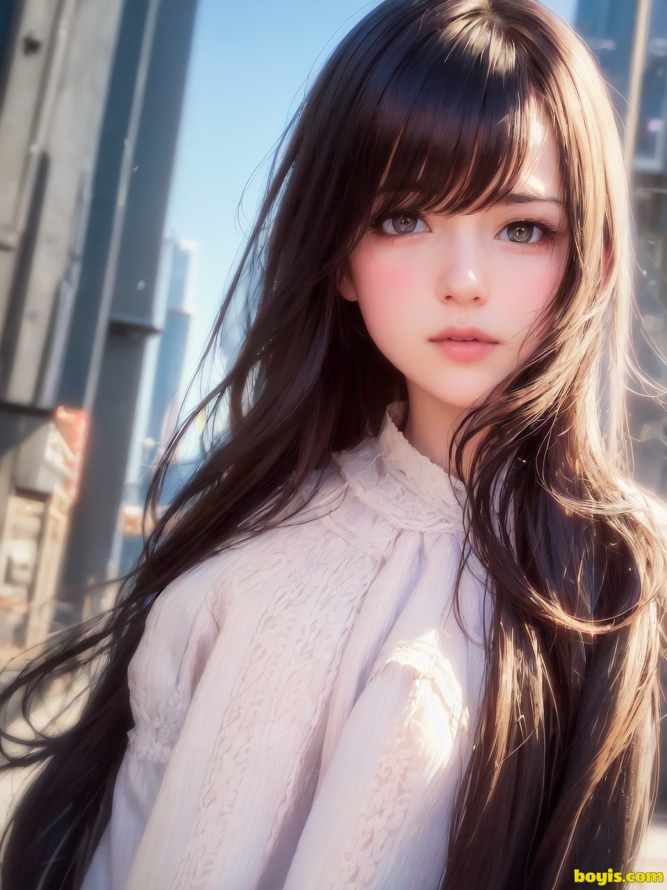 Girl wandering the street