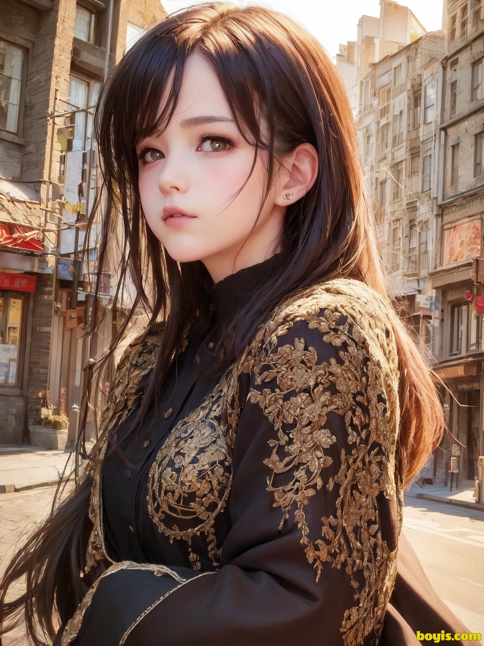 Girl wandering the street