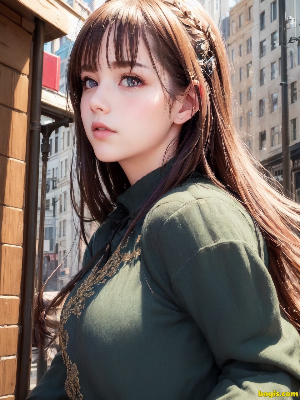 Girl wandering the street