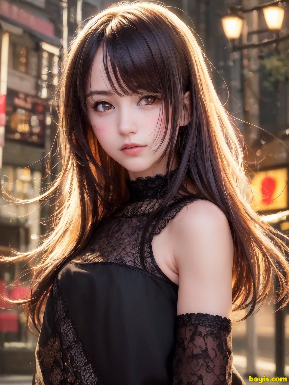 Girl wandering the street