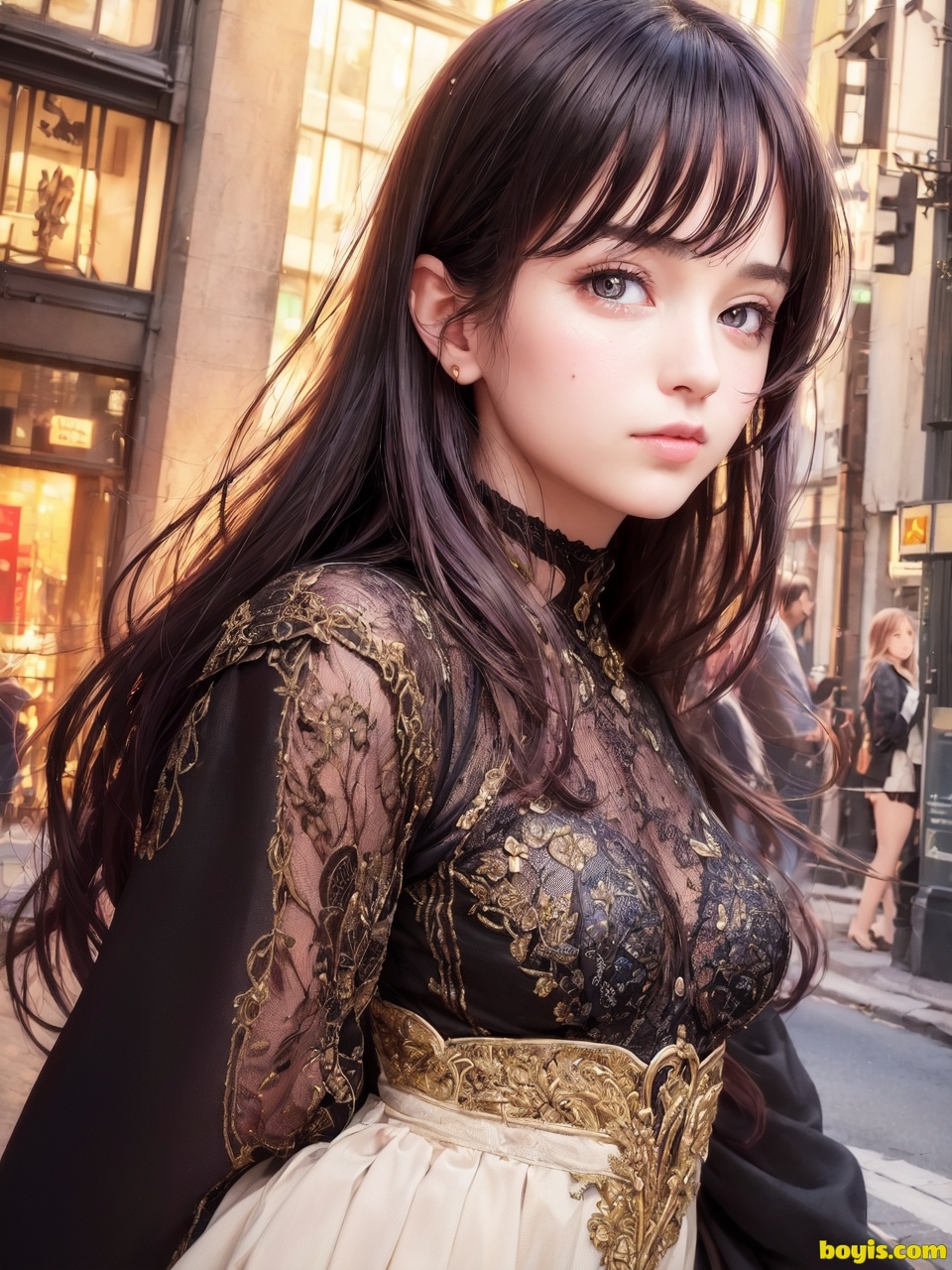Girl wandering the street