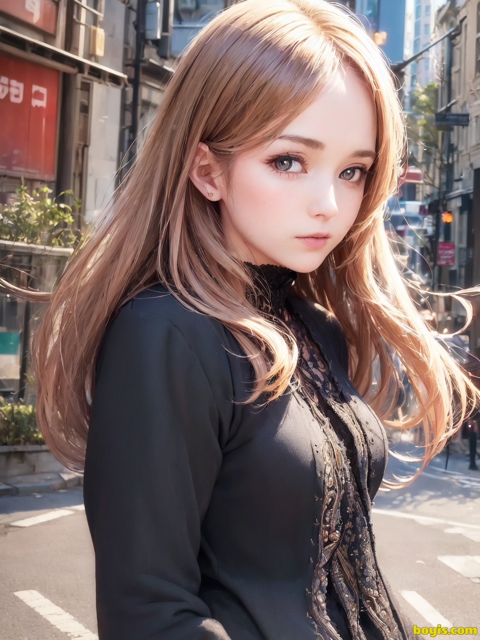 Girl wandering the street