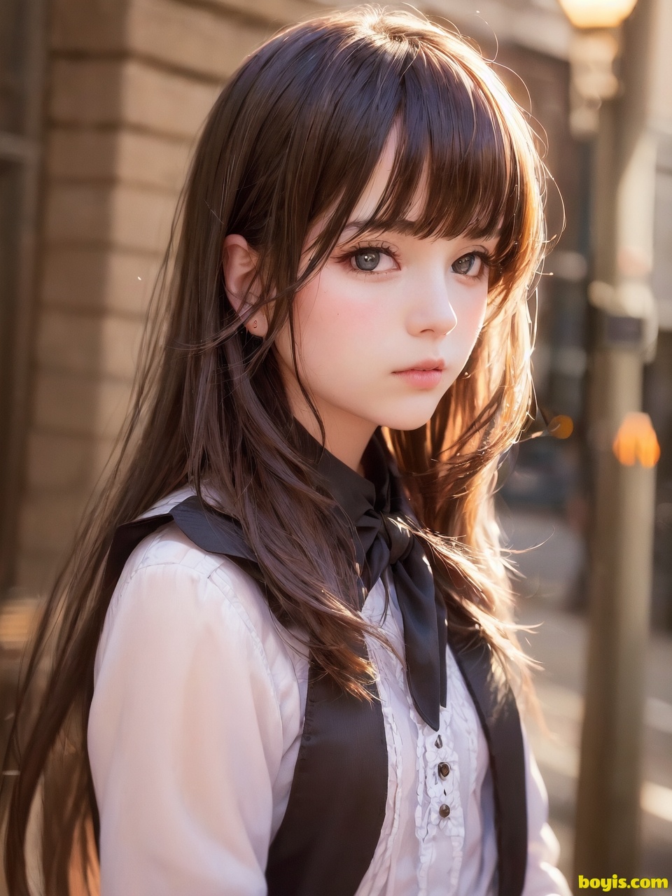 Girl wandering the street