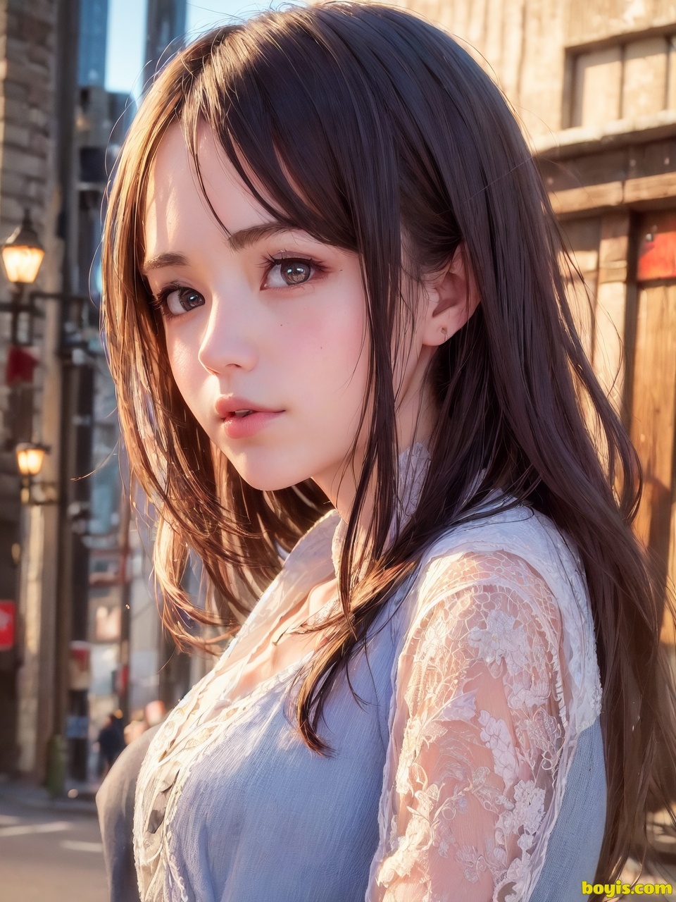Girl wandering the street