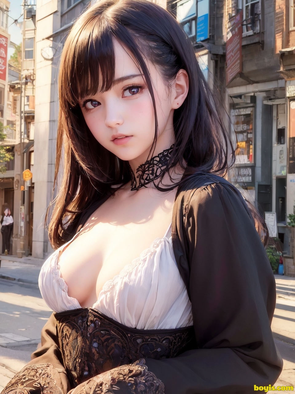 Girl wandering the street