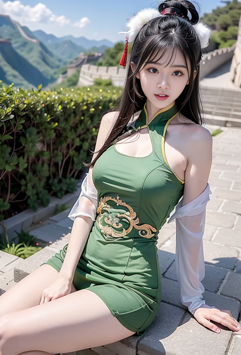 AI生成美女~Great Wall of China