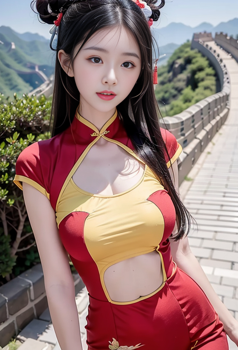AI生成美女~Great Wall of China