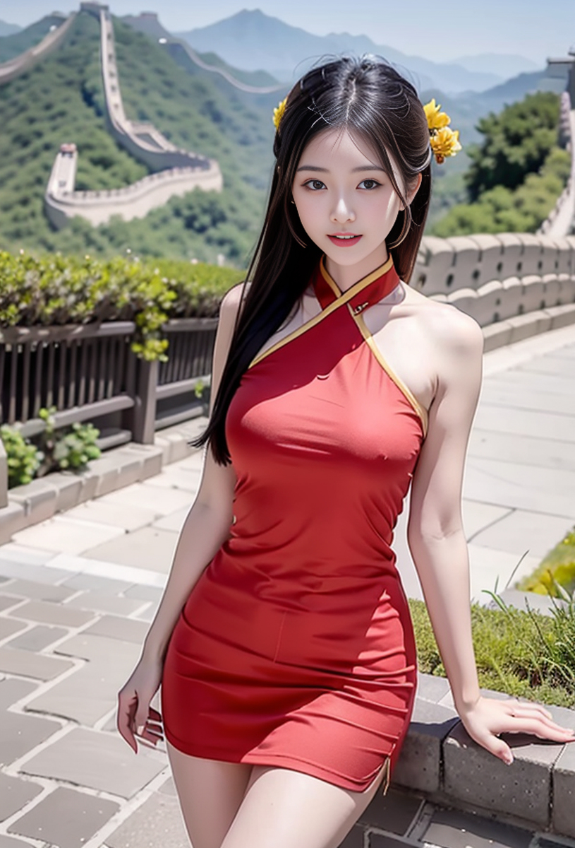AI生成美女~Great Wall of China