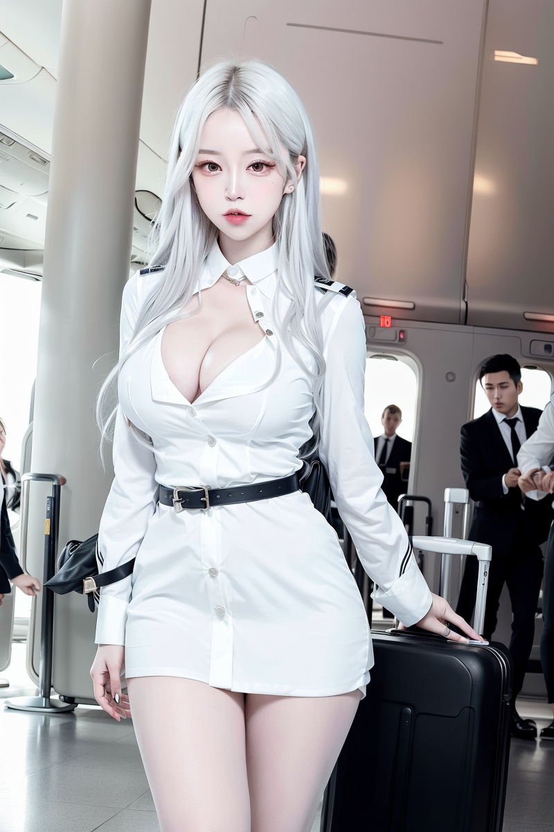 AI生成美女~Convenience store+Flight Attendant SFW